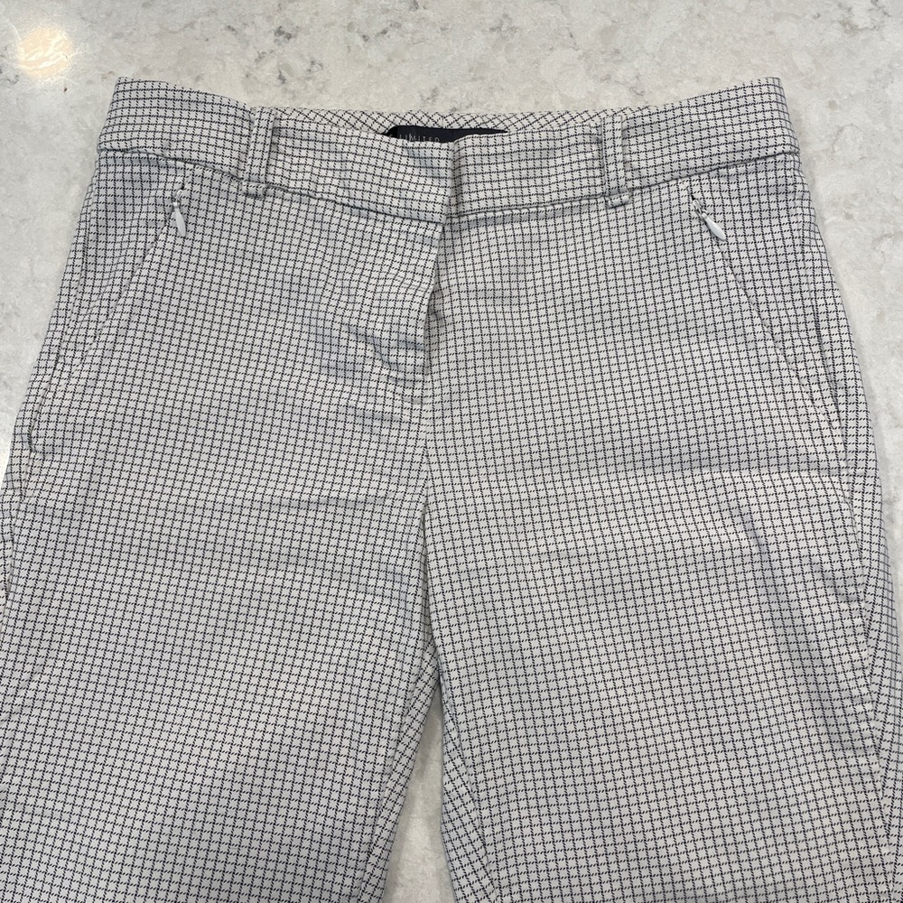 The Limited white with black plaid skinny pants